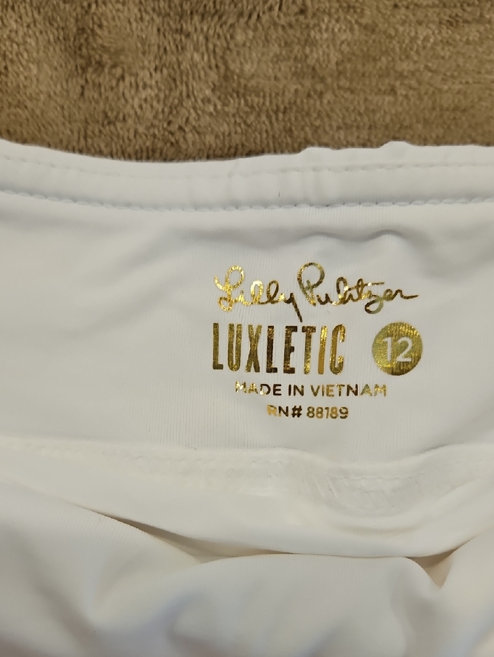 Lilly Pulitzer White Active Skirt with Gold Logo - Picture 2 of 5